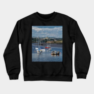 Warkworth Castle, Viewed From Amble Crewneck Sweatshirt